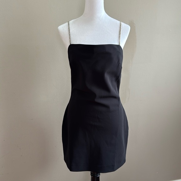 NBD Revolve Renata Rhinestone Straps Backless Mini Black Party Dress Size M - Picture 2 of 13